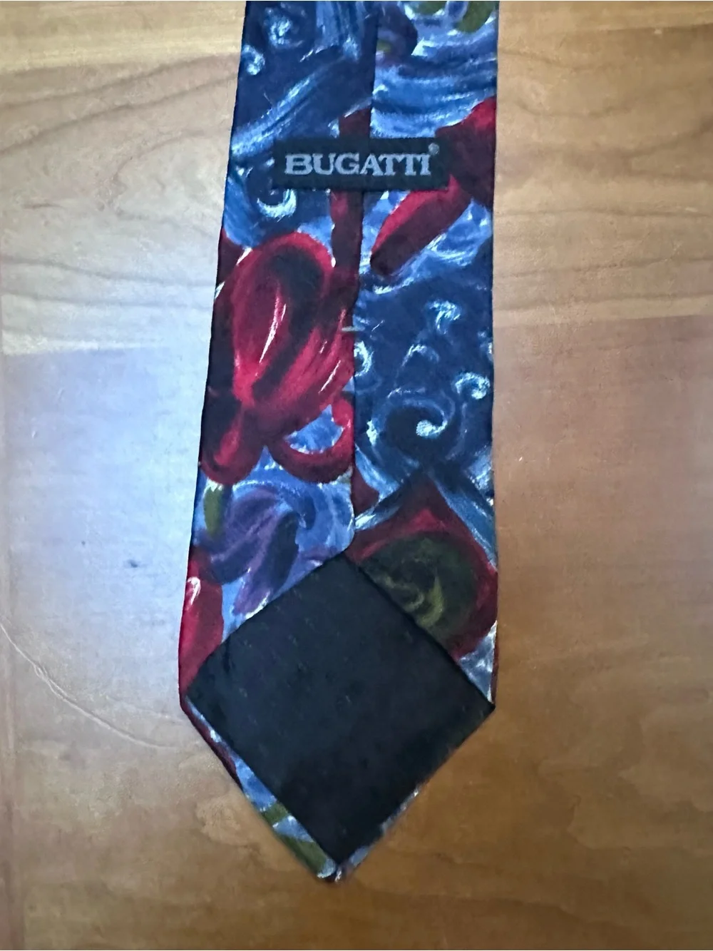 Bugatti Abstract Floral Silk Tie in Red and Blue